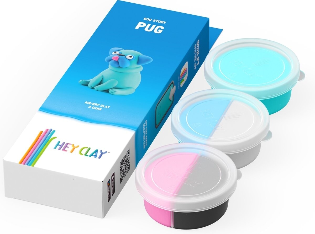 Hey-clay pug 3 botes de plastilina
