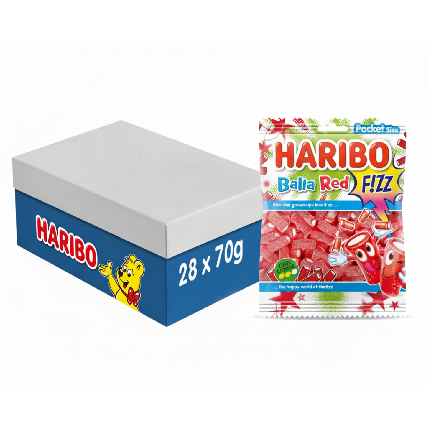 Borsa Haribo balla rossa fizz (28x70gr)