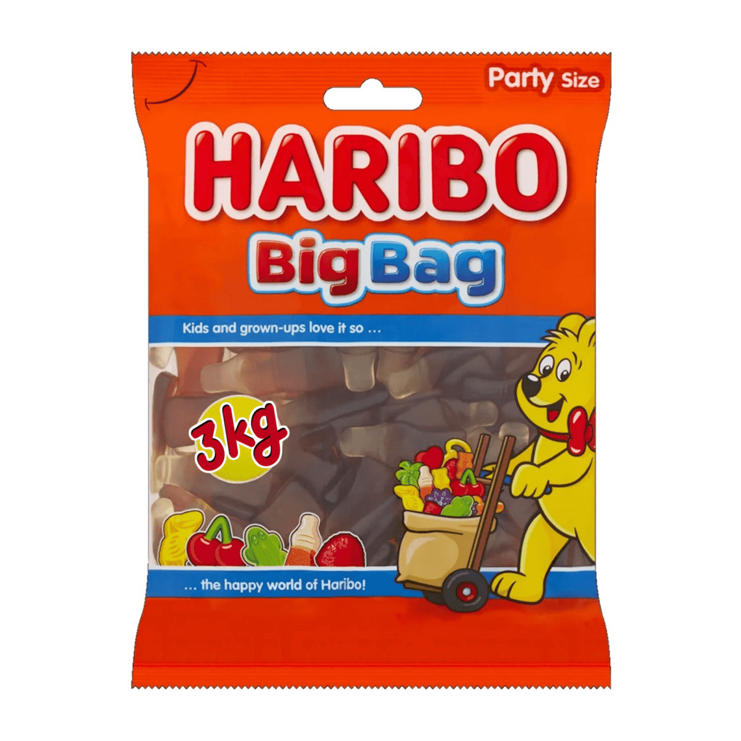 Botellas Haribo happy cola grandes (3kg)