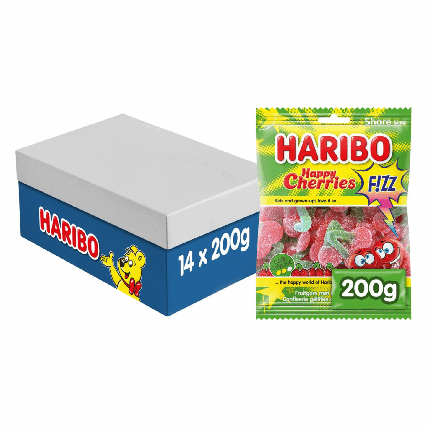 Bolsa Haribo happy cherries fizz (14x 200gr)