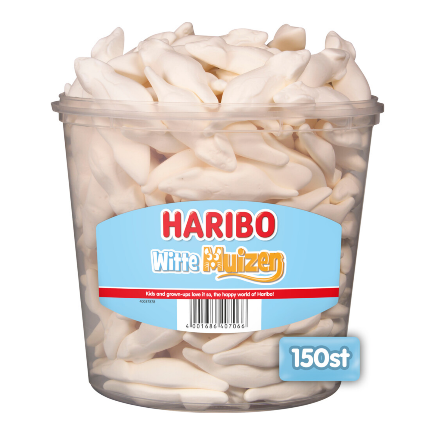Topi bianchi in schiuma Haribo (150 pezzi)