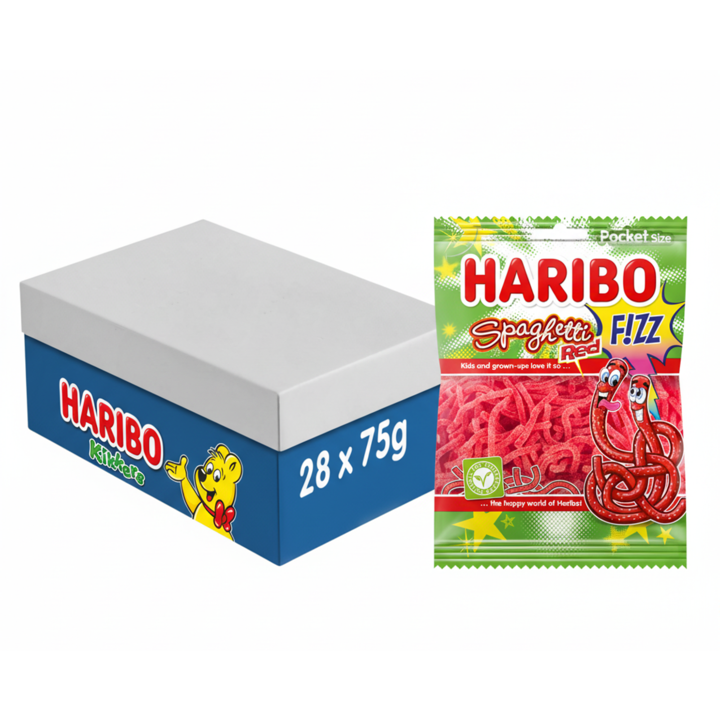 Busta Haribo spaghetti rosso f!zz (28x 70gr)