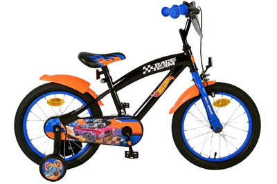 Heiße räder hot wheels kinderfiets - jongens - 16 inch - zwart oranje blauw