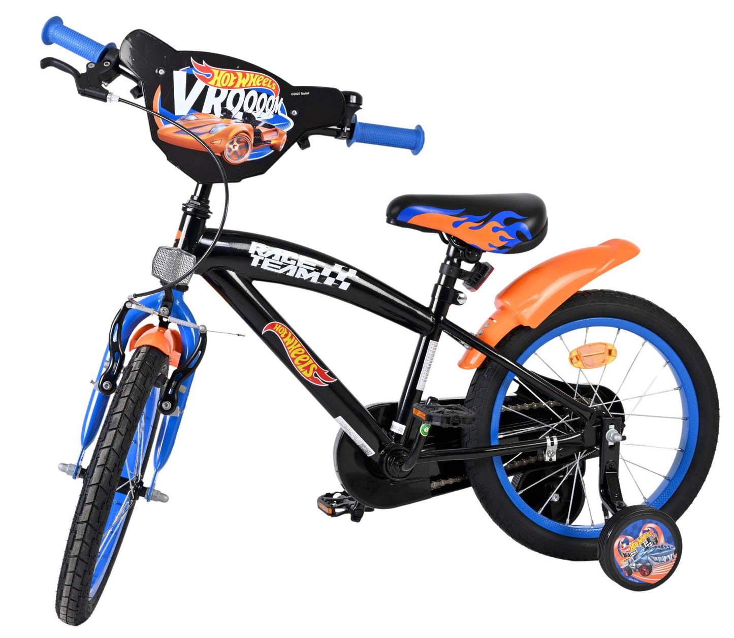 Heiße räder bicicletta per bambini hot wheels - ragazzi - 16 pollici - nero arancione blu