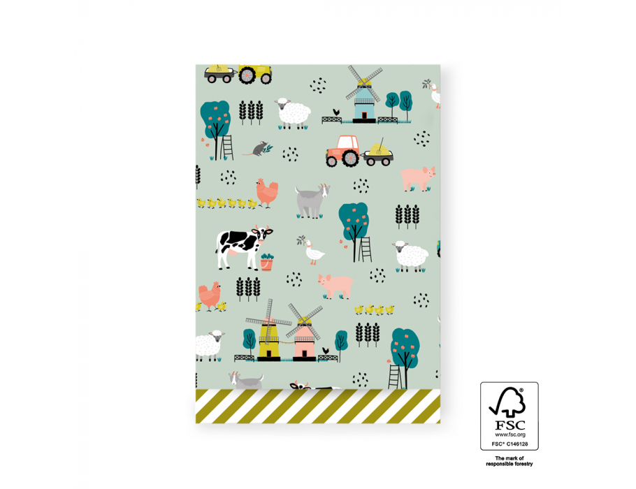 House of Product Bolsas de regalo Farm Green Stripes 17x25cm 200st