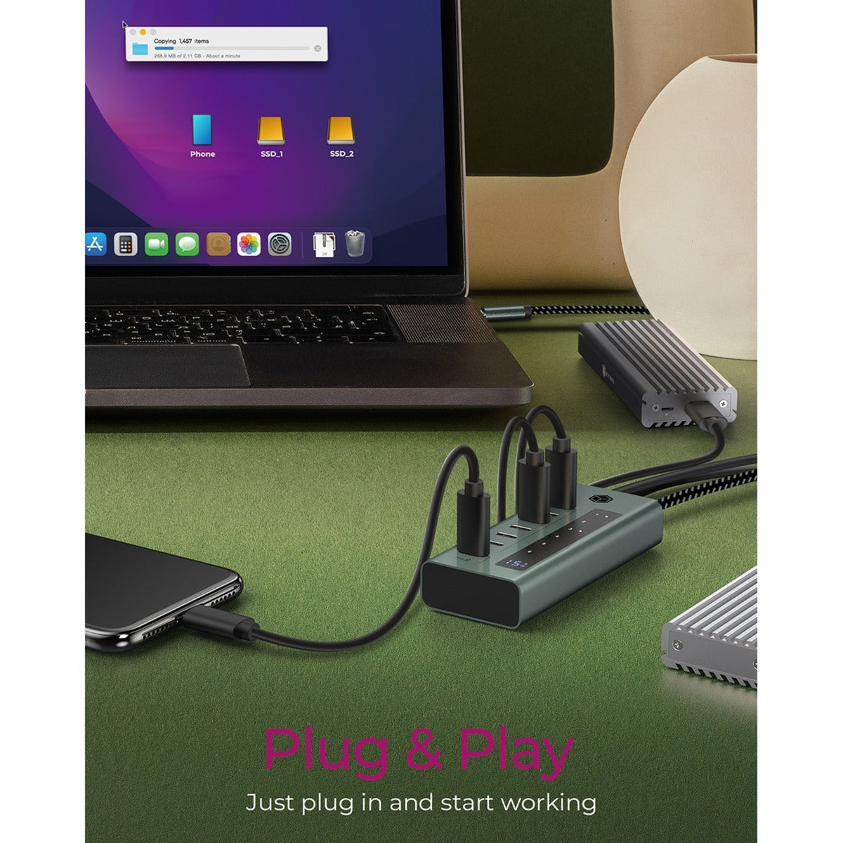 Scatola ghiacciata USB 3.2 Gen 2 Type-C Hub
