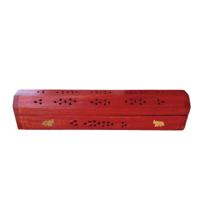 Mango Wood Incienso Holder Box Elefantes