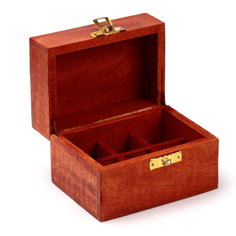 Caja de aceite esencial de madera de mango (para 6 botellas - Diseño 2)