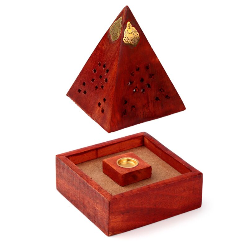 Supporto per incenso piramide in legno mango kegels Buddha Struth Work