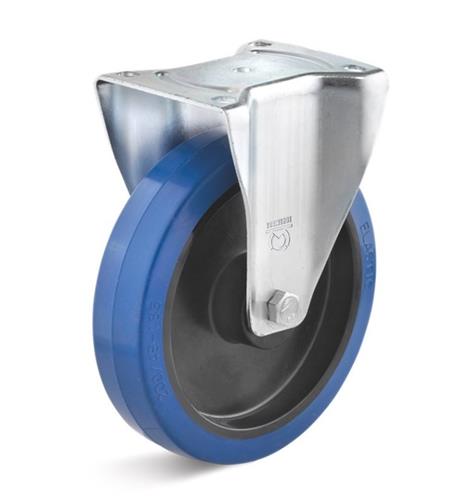 Ruota fissa Torwegge in gomma blu ø100 plastica