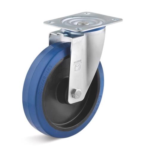 Ruota girevole Torwegge gomma blu ø125 plastica