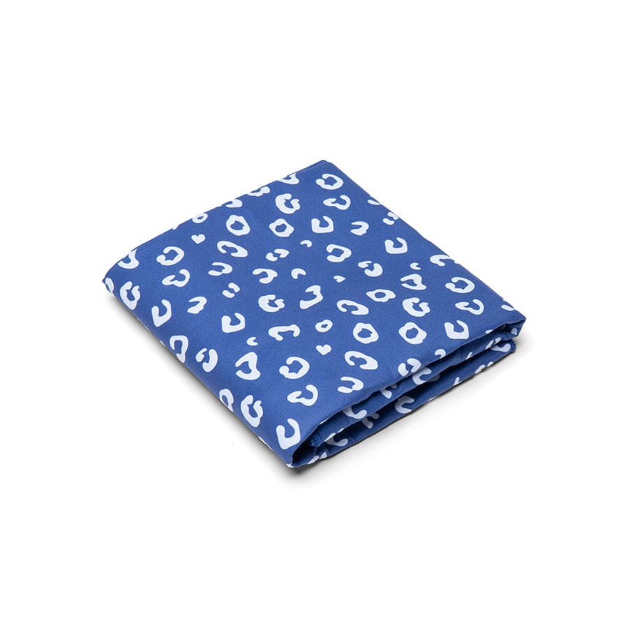 Leopardo | Asciugamano in microfibra blu 135 x 65 cm