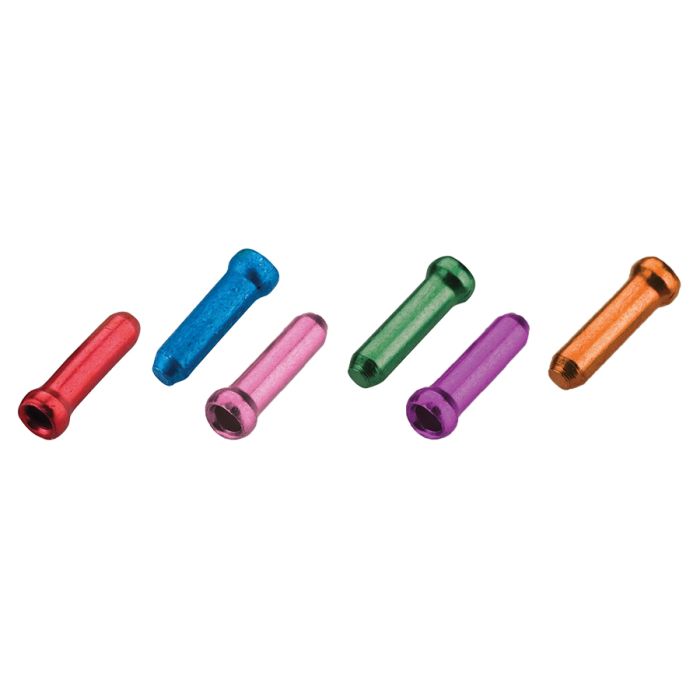 Puntas de cable Jagwire - freno o cambio (500 piezas) - rojo azul rosa violeta naranja verde