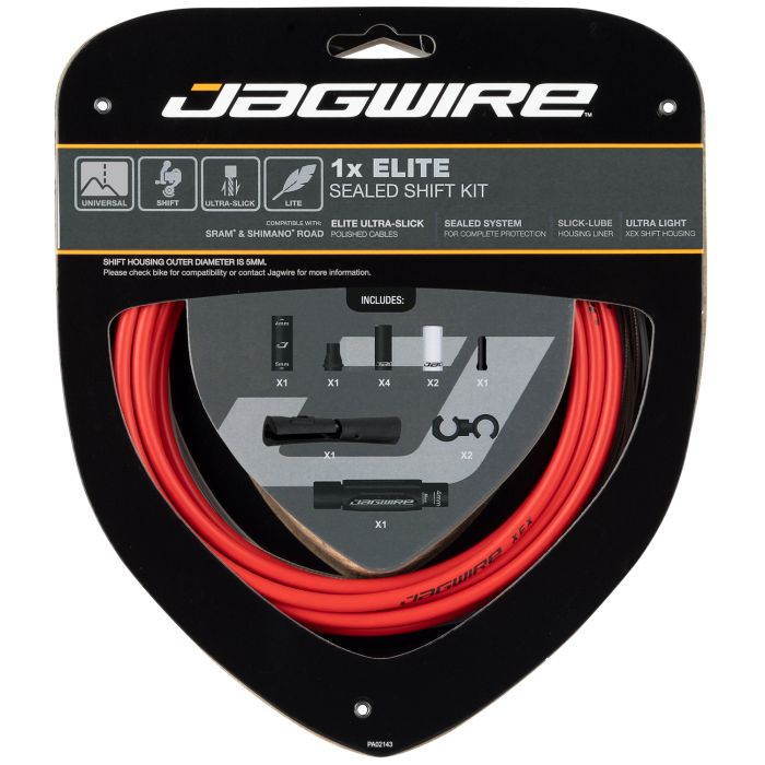 Jagwire 1x kit de cambio sellado elite - rojo