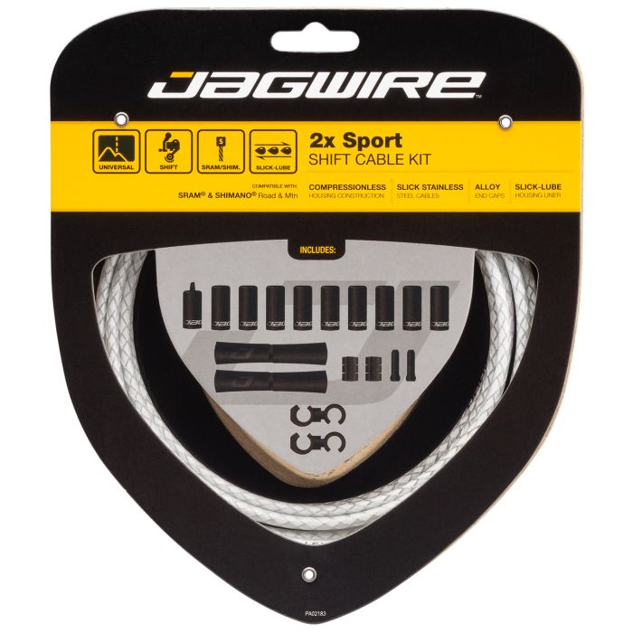 Jagwire 2x kit de cambio deportivo - trenzado blanco