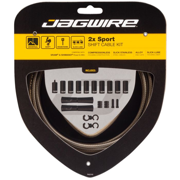 Jagwire 2x kit de cambio deportivo - carbono plata