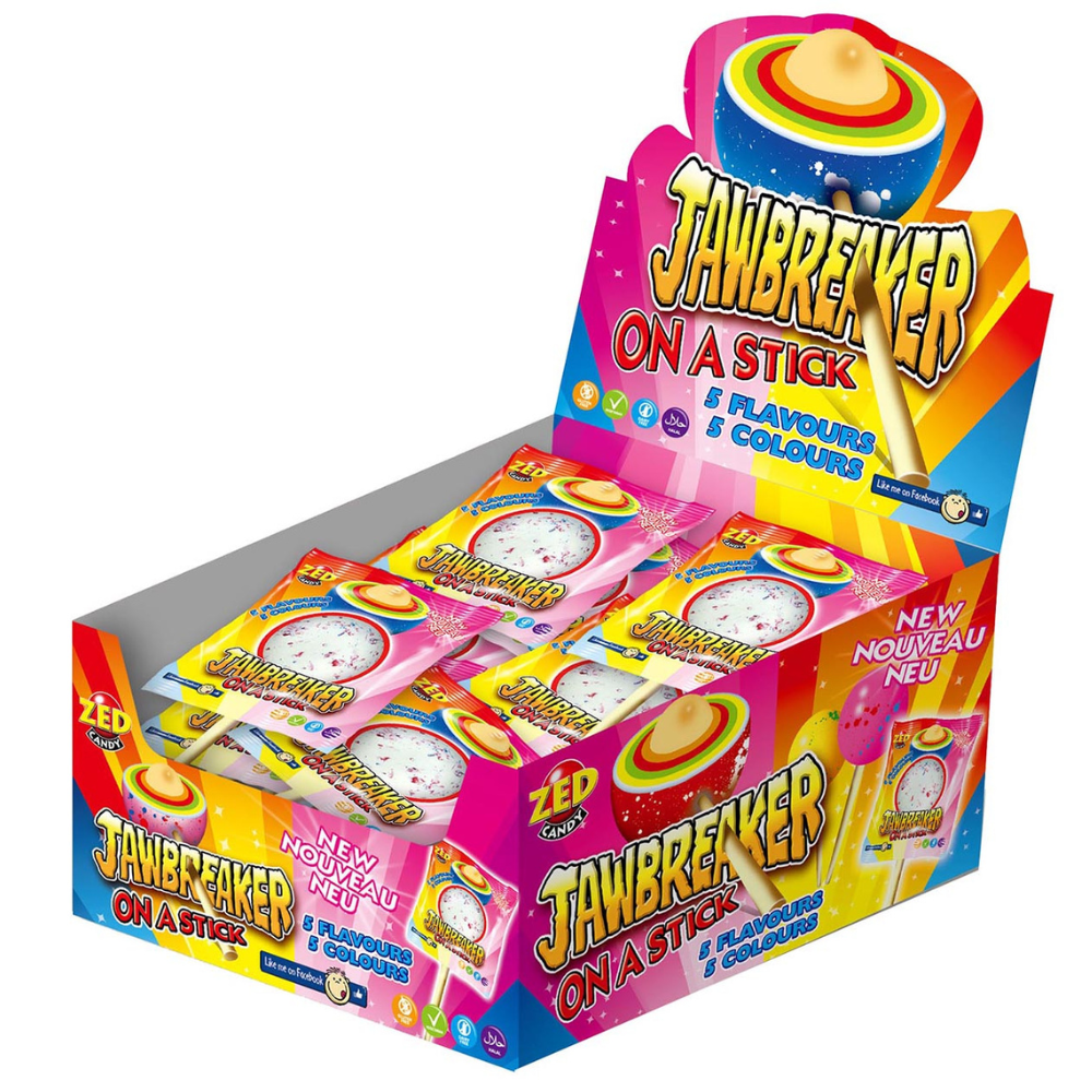 Zed candy jawbreaker su stecco (15 pezzi)