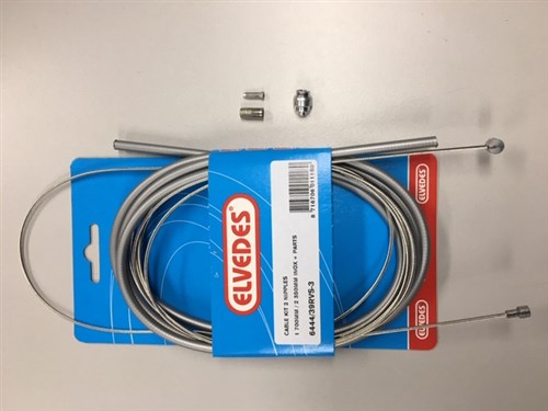 Elvedes Cable 2 pezones de 2,35 m de acero inoxidable plata 6444 39RVS-3