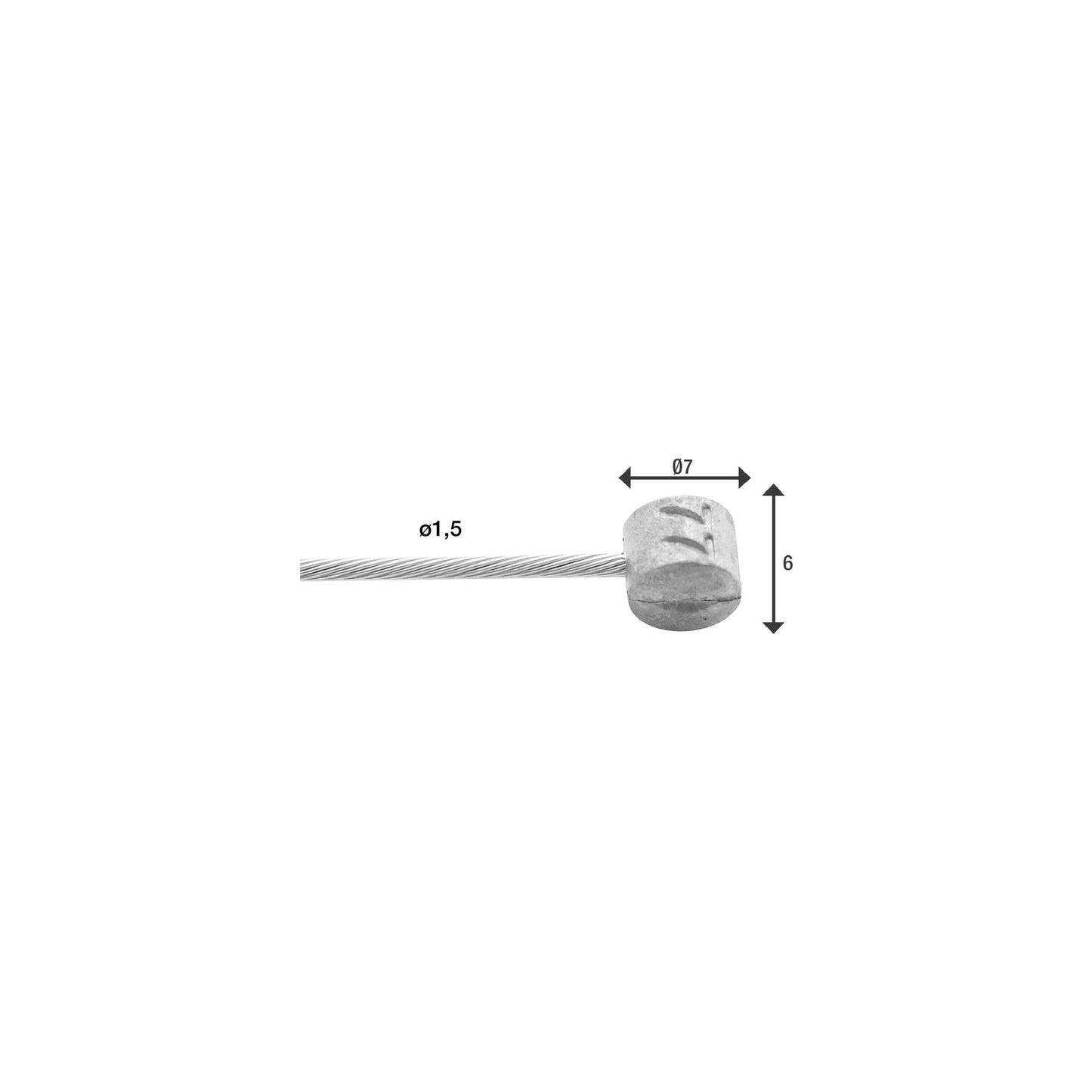 Elvedes Rem binnenkabel 2250mm T-nippel 6427RVS-49