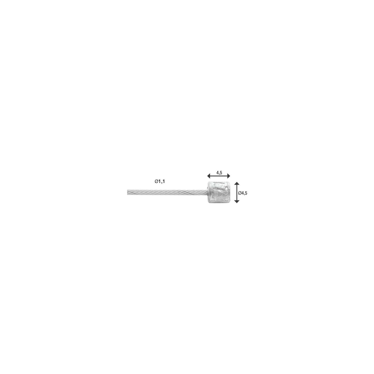 Cable enumnable Shimano 2.25 m 1.1 mm 6472 Plata