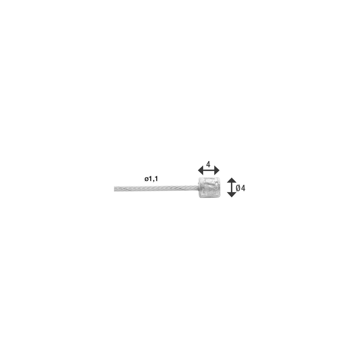 cavo deragliatore-interno 1,1 mm argento 2250 mm
