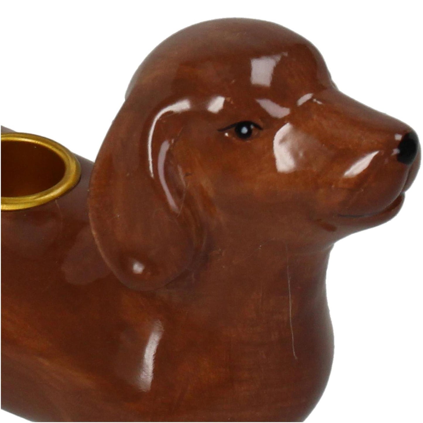 Kersten candelabro perro salchicha dolomita h13,7cm