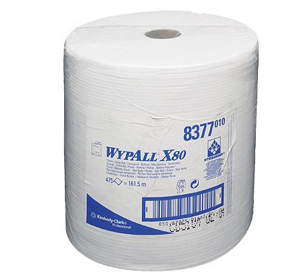 Panno per pulizia Wypall x80 bianco rotolo da 300 mm grande
