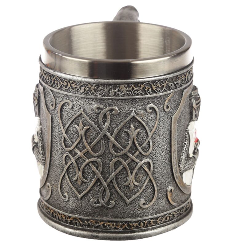 Copa decorativa de beber caballero medieval