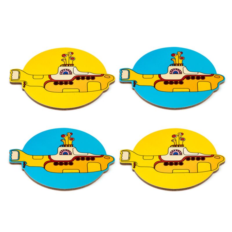 Il sottomarino giallo dei Beatles ha set 4 sottobicchieri