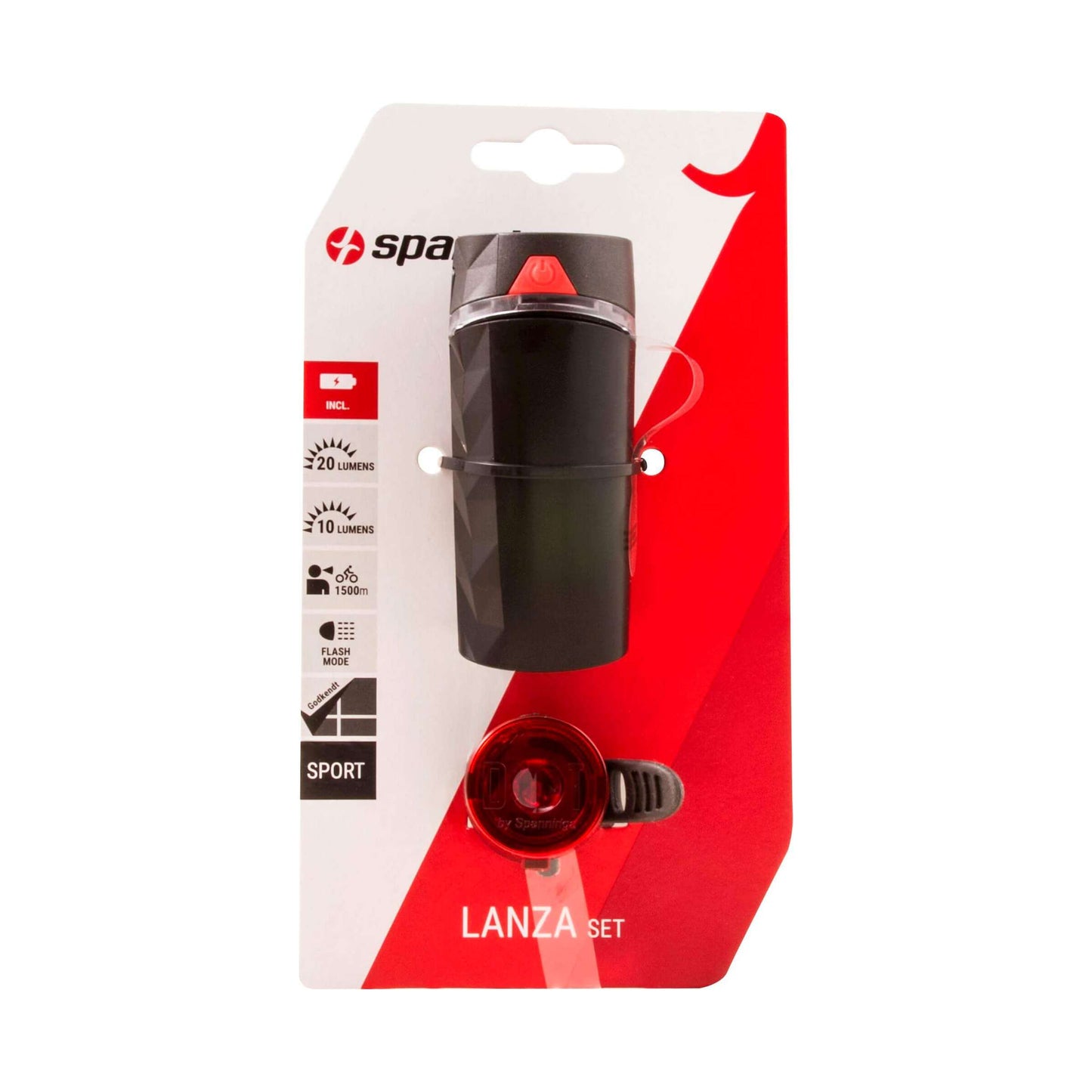 Set di illuminazione spanninga Lanza + DOT Batteria posteriore