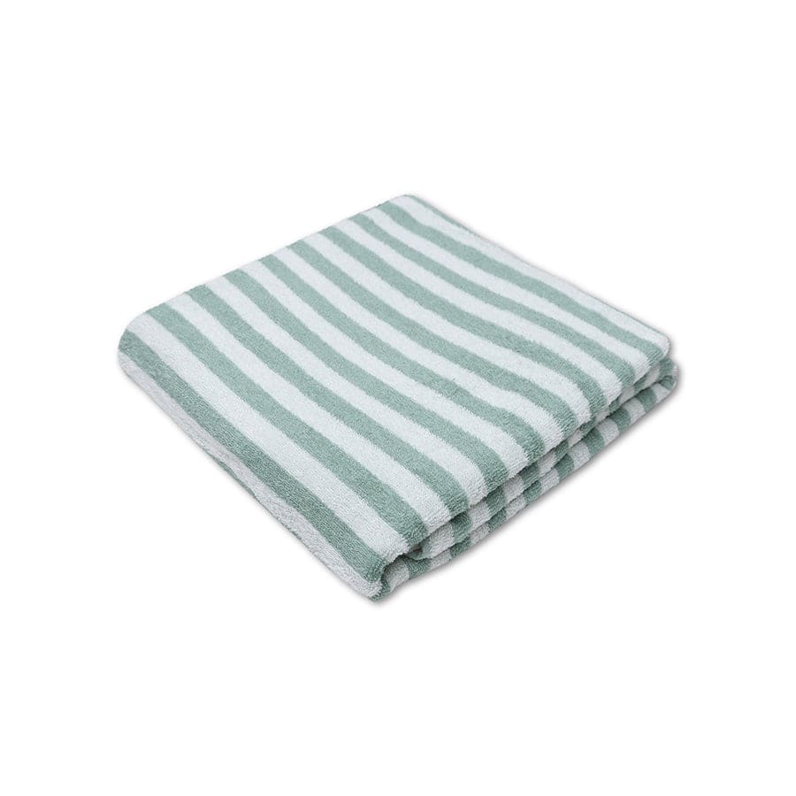 Resort Stripe | Asciugamano di cotone bianco verde 180 x 90 cm