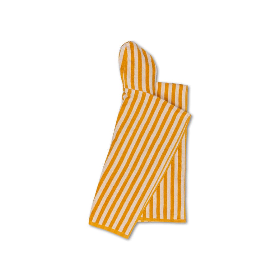 Flujo | Poncho de playa blanca amarilla 65 x 65 cm