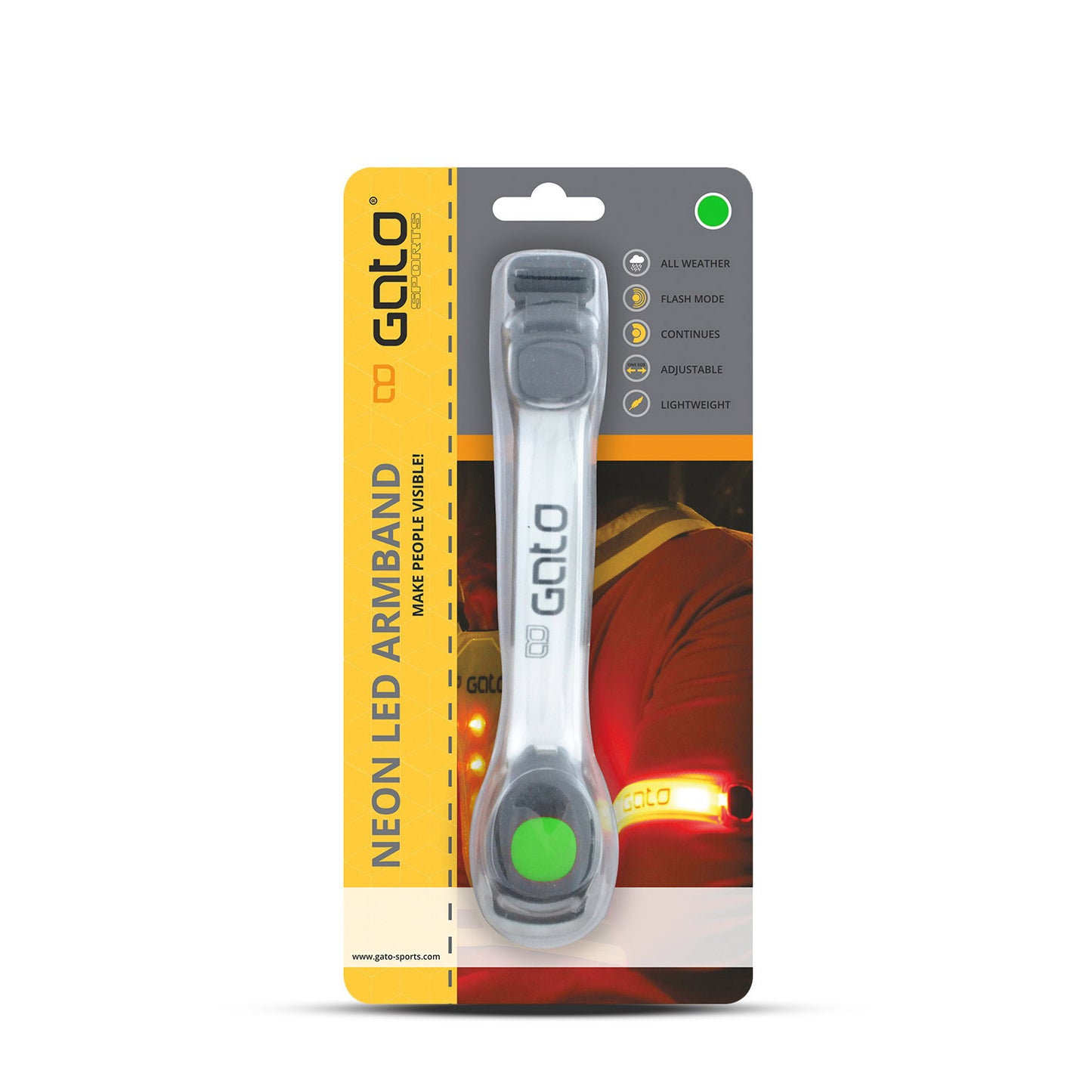 Brazo led de neón gato verde claro de una sola talla