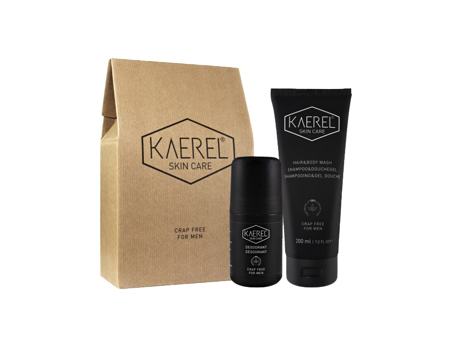 Set di avviamento per la cura della pelle kaerel: deodorante + budywash