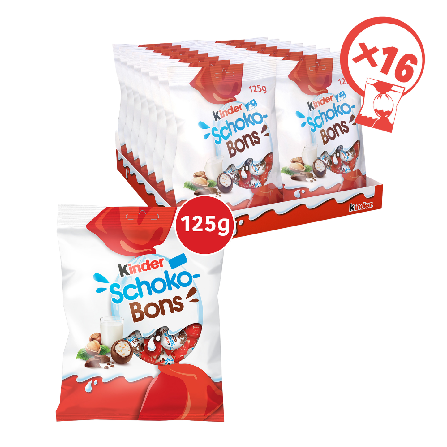 Bolsa infantil con chispas de chocolate (8x125gr)