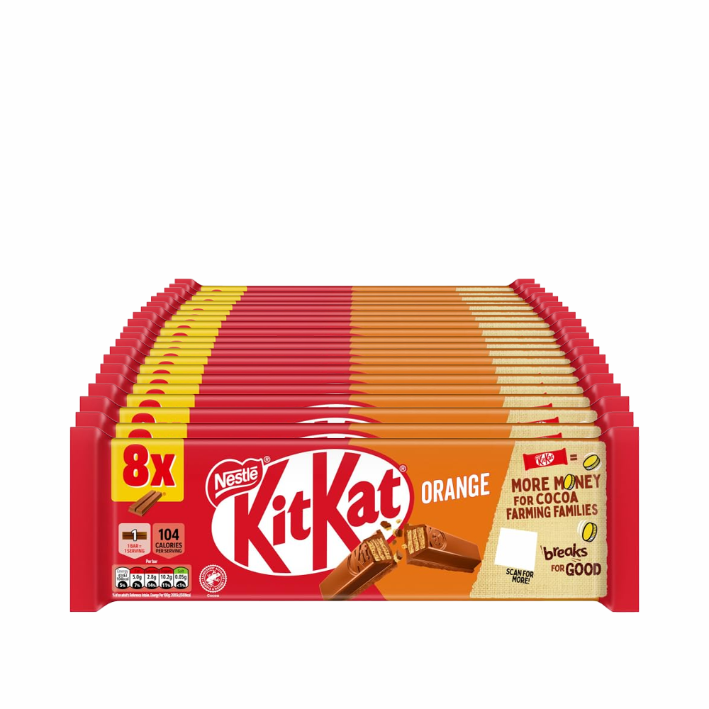 Kitkat 2 dita arancioni confezione da 8 (20x 165,5 g)