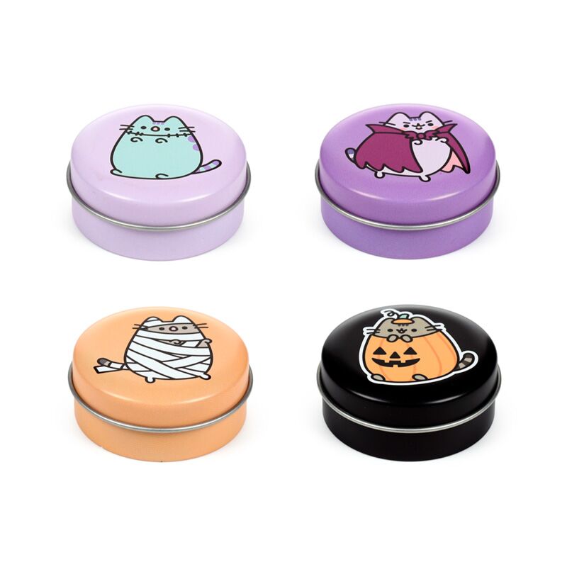 Empujar el gato de halloween bálsamo labial en la lata