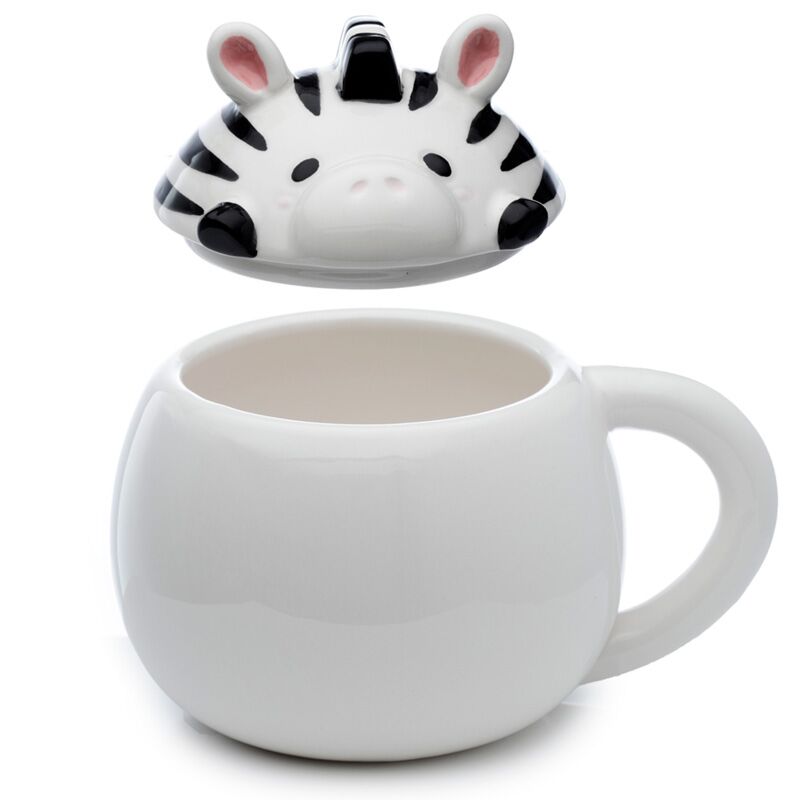 Adoramals zebra Coperchio formato tazza in ceramica