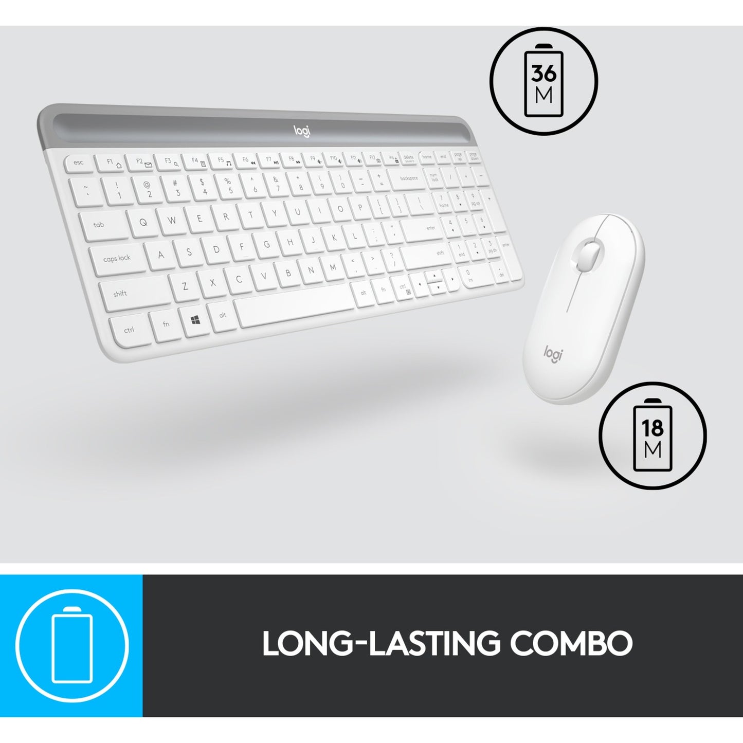 Combinazione di mouse e tastiera senza fili Logitech MK470 Slim