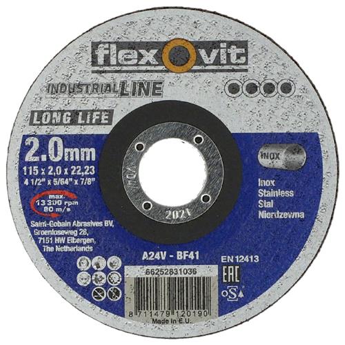 Flexovit dss industriale 125x2x22,23 a24v t41 inox | 25 pz