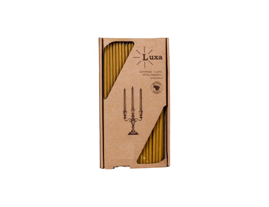 Candele di cera d'api luxa sottili 25 cm 60 pezzi.