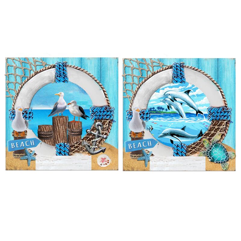 Boya de rescate azul, 3d Sea Beach Souvenir Magnet