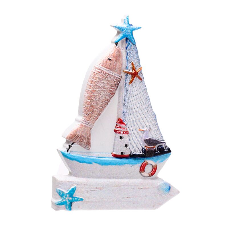 Barca a vela pesce 3d mare spiaggia souvenir