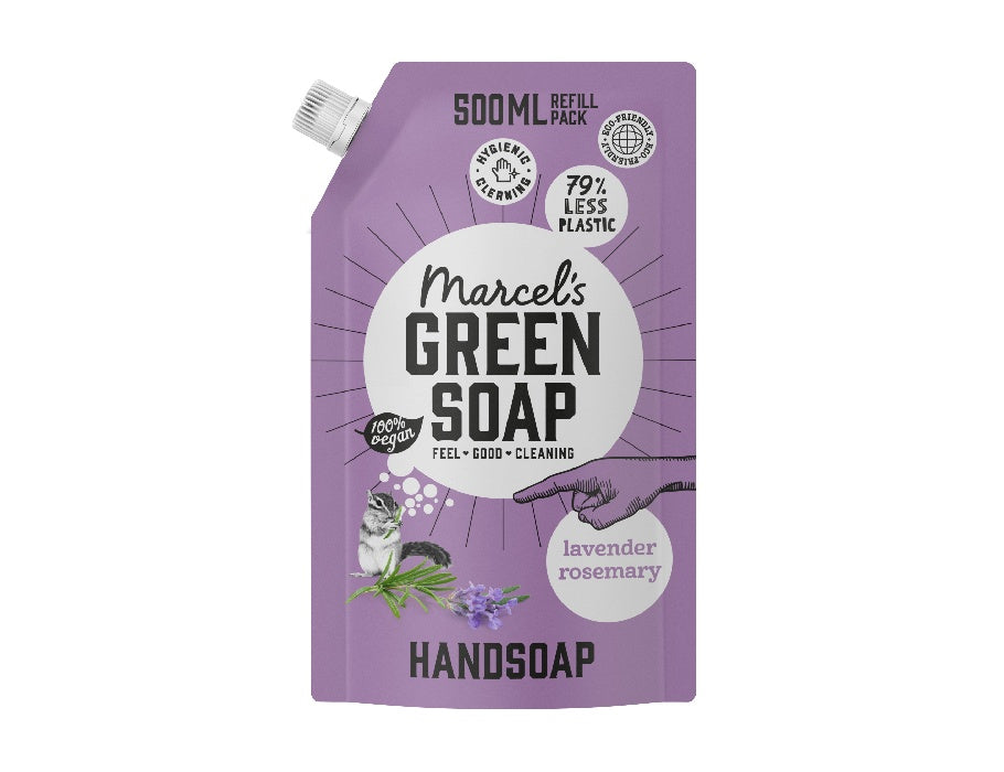 Marcels jabón verde jabón lavanda Rosemary 500ml navulzak