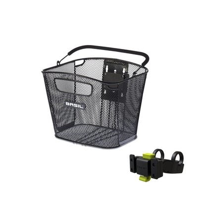 KF anteriore in grassetto con supporto per manubrio KF - cestino per biciclette - primo - nero
