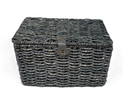 Cestino da panettiere blu-grigio medio 40x26x25 con coperchio