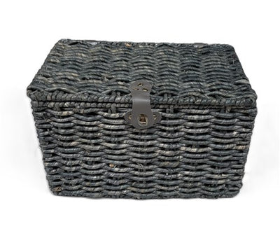 Cestino da panettiere blu-grigio medio 40x26x25 con coperchio