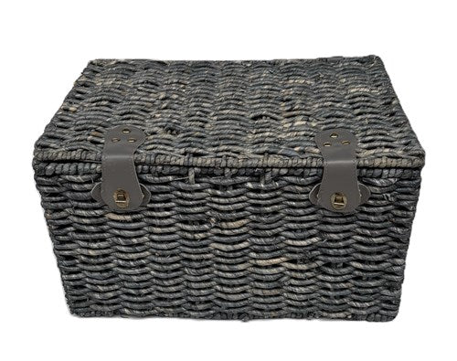 Cestino da panettiere blu-grigio grande 47x31x28 con coperchio