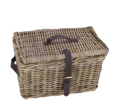 Dr cesto vimini v-ager l grigio con coperchio 43x33x23