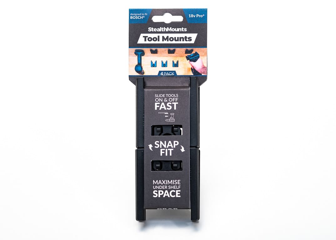 Stealthmounts tm-bo18-blk-4 portautensili per bosch | nero | 4 pezzi - tm-bo18-blk-4